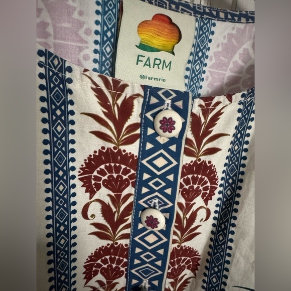 FARM RIO -  NWOT Cream Romantic Lightness Belted Romper size S - Picture 10 of 11